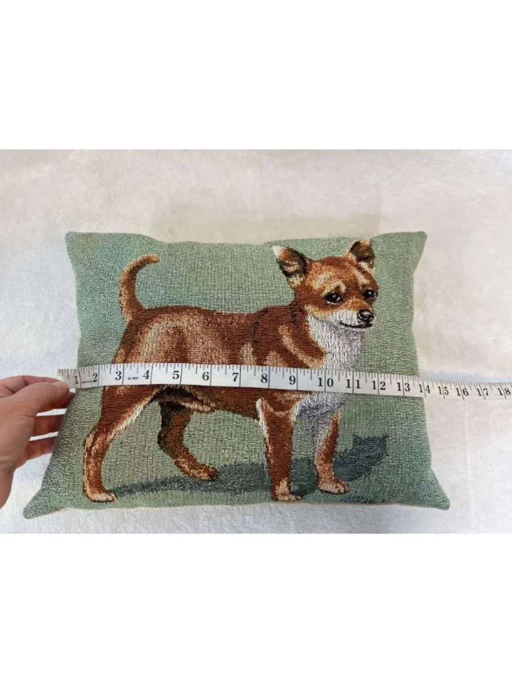 Set 2 Needlepoint Chihuahua Decorative Pillow Covers w/Pillows 11 X 14 Dogs Pups